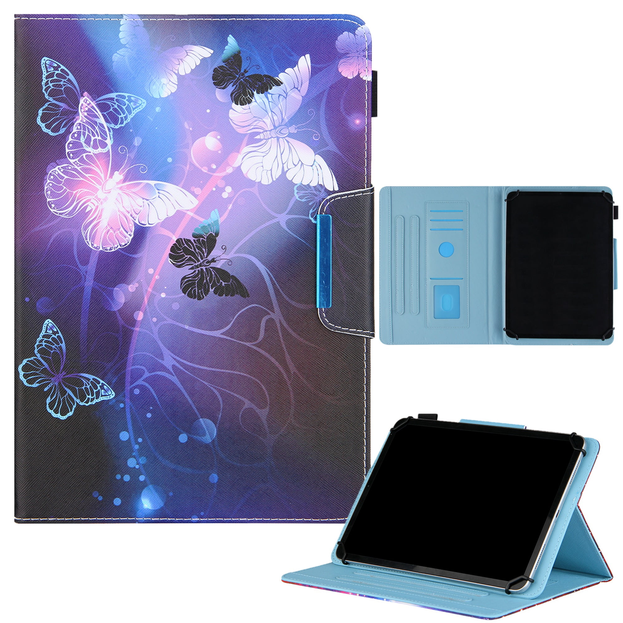 Universal 10" Tablet Case Flip Painted Leather Folio Stand Cover For iPad 9.7/Samsung Tab A 10.1/Amazon Fire HD 10.1/ iPad 10.2 and More 9.5-10.5 inch Tablet,Dreamy Butterly