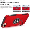 thumbnail image 6 of Case for iPhone 7 Plus iPhone 8 Plus,Dual Layer Hard Military Case with 360 Degree Ring Stand Silicone Bumper Shockproof Protective Case (Camera Protection) Magnetic Car Holder Cover-Red, 6 of 14