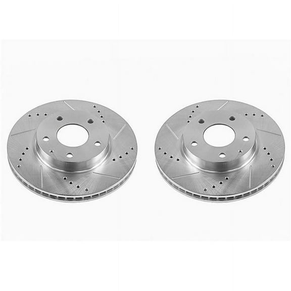 Power Stop Front Pair of Drilled and Slotted Brake Rotors JBR1599XPR