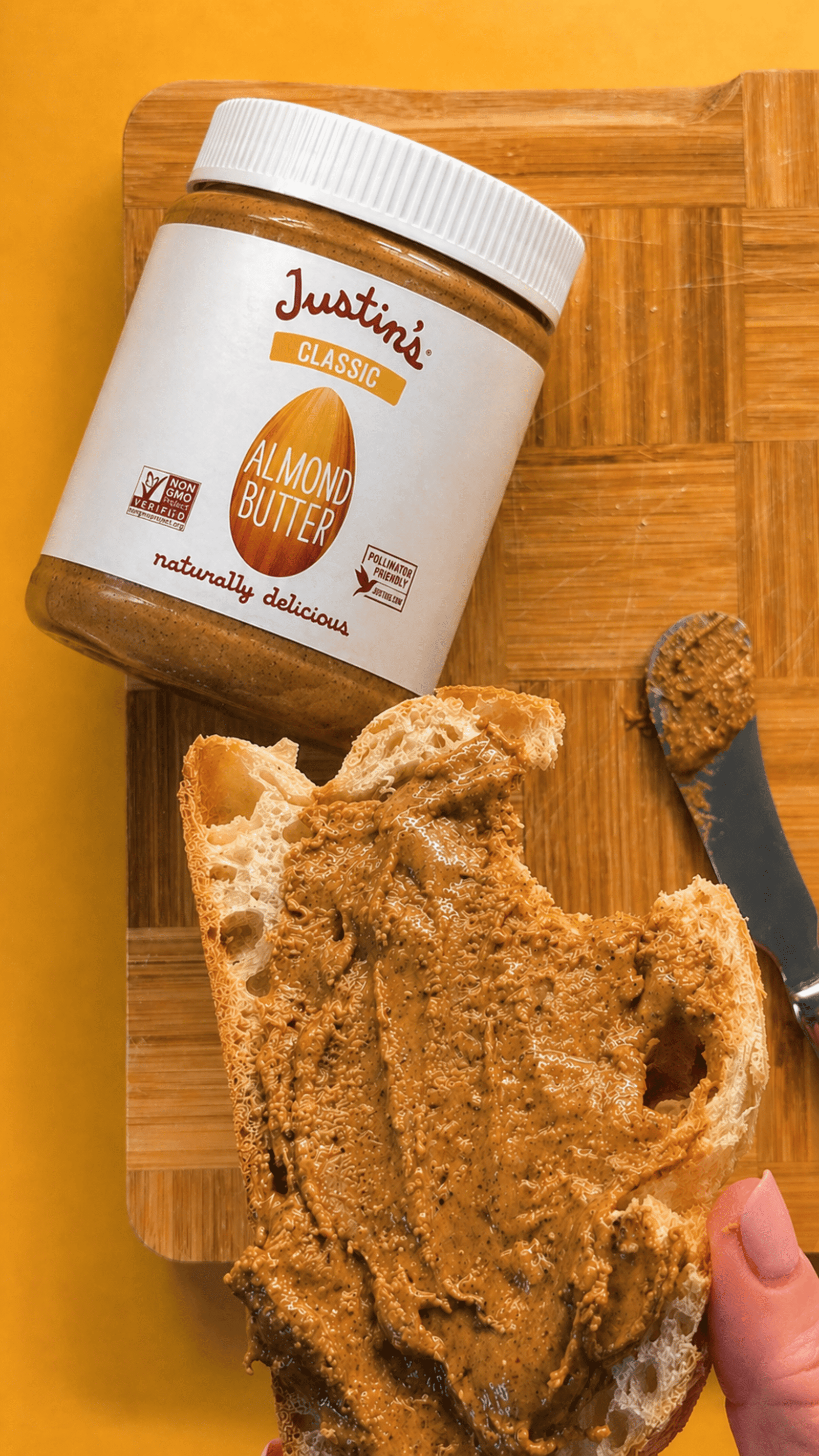 (6 pack) JUSTIN'S Classic Creamy Almond Butter Spread, 12 oz Jar