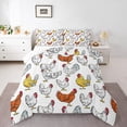 thumbnail image 1 of Erosebridal Colorful Chicken Bedding King Comforter Set, Farm Animal Down Comforter, Rustic Rooster Room Decor, Reversible 3 Pieces, 1 of 7