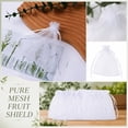 thumbnail image 3 of 100pcs Fruit Protection Bags, Fruit Bags for Fruit Trees, Green Netting Fruit Cover Bags Drawstring Mesh Fruit Protectors Pest Barrier for Fruit Trees Veggies Garden, White 7.87x11.81in, 3 of 6