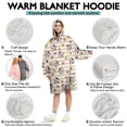 thumbnail image 5 of Wearable Oversized Blanket,Beige Cow Flower Pattern Wearable Blanket Hoodie for Adults,Cozy Hooded Blankets with Super Pockets,Super Warm Fuzzy Pullover for Women & Men, 5 of 6