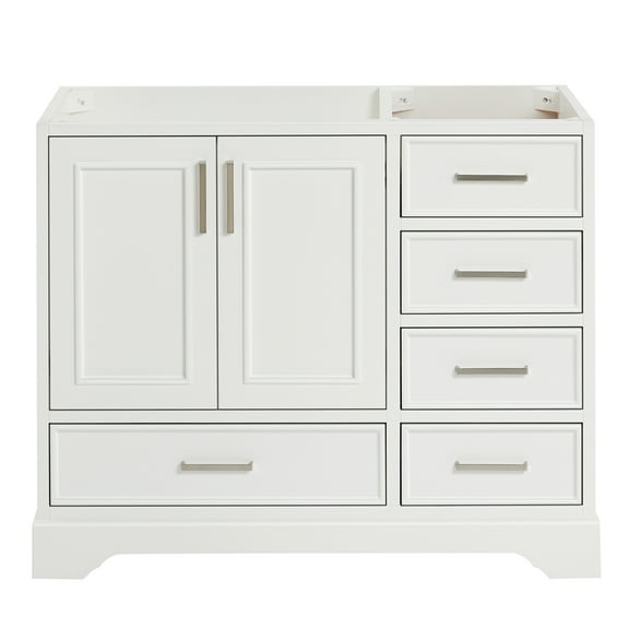 Ariel Stafford 42 Inch Single Sink Base Cabinet Left Offset In White