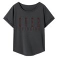 thumbnail image 1 of Camiseta básica para mujer, camiseta informal suave con cuello redondo para oficina XL, 1 of 8