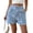 Sky Blue, variant on Women's Floral Jacquard Shorts High Waisted Wide Leg Casual Pants Summer Fashion Jeans with Pockets