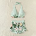 thumbnail image 3 of Swimsuit, Print Pattern Bikini Halter Neck  for Pool White,Black,Light Green,OD Green,Dark Green, 3 of 6
