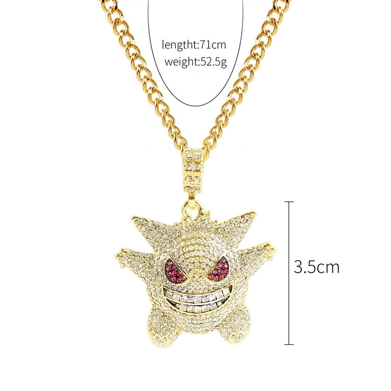 HH Bling Empire Mens NBA Youngboy Chains Iced Out,Silver or 14K Gold Baby Monkey Pendants Hip Hop,Icy Rapper Chain Necklaces 22 inch (Big-Gold,& Rope)