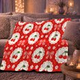 thumbnail image 6 of Cherry Lace Circles Red, Playful Botanical Garden Scene, Warm Flannel Blanket for Sunroom and Reading Nook, Garden Lovers Thanksgiving Gift, Artistic Home Decor, 6 of 9