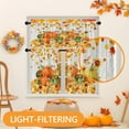 thumbnail image 4 of Fall Orange Pumpkin Kitchen Window Curtains Valance and Tier Set 36 Inch, Autumn Vintage Watercolor Maple Leaves 3 Piece Window Treatment Tiers for Living Room Bedroom Kitchen Decor Drapes, 4 of 6