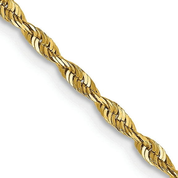 14K Yellow Gold 2.0mm Extra-Light D/C Rope Chain (16 X 2) Made In Peru exl016-16