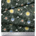 thumbnail image 3 of Soimoi polyester Crepe Fabric Planet & Sun Galaxy Fabric Prints By Yard 52 Inch Wide, 3 of 3