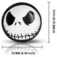 thumbnail image 2 of 10 MM Stainless Steel Jack Skellington Round Circle Button Stud Post Earrings, 2 of 2