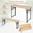 thumbnail image 3 of Gymax 3PCS Folding Picnic Table w/ Benches Seats & Metal Frame for Garden Patio, 3 of 10
