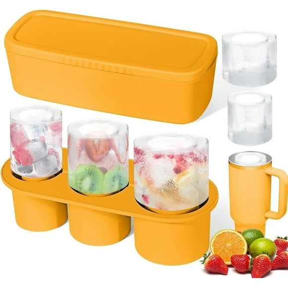 Silicone Ice Cube Mold Ice Block Mold Silicone Trays for Travel Mug Stanley Cup - Mango