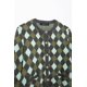 thumbnail image 5 of HH TRAF Cárdigan elegante y suave de un solo pecho para mujer, otoño, cuello redondo, manga larga, bolsillos, patrón de diamantes, chaqueta de punto para mujer, 5 of 5