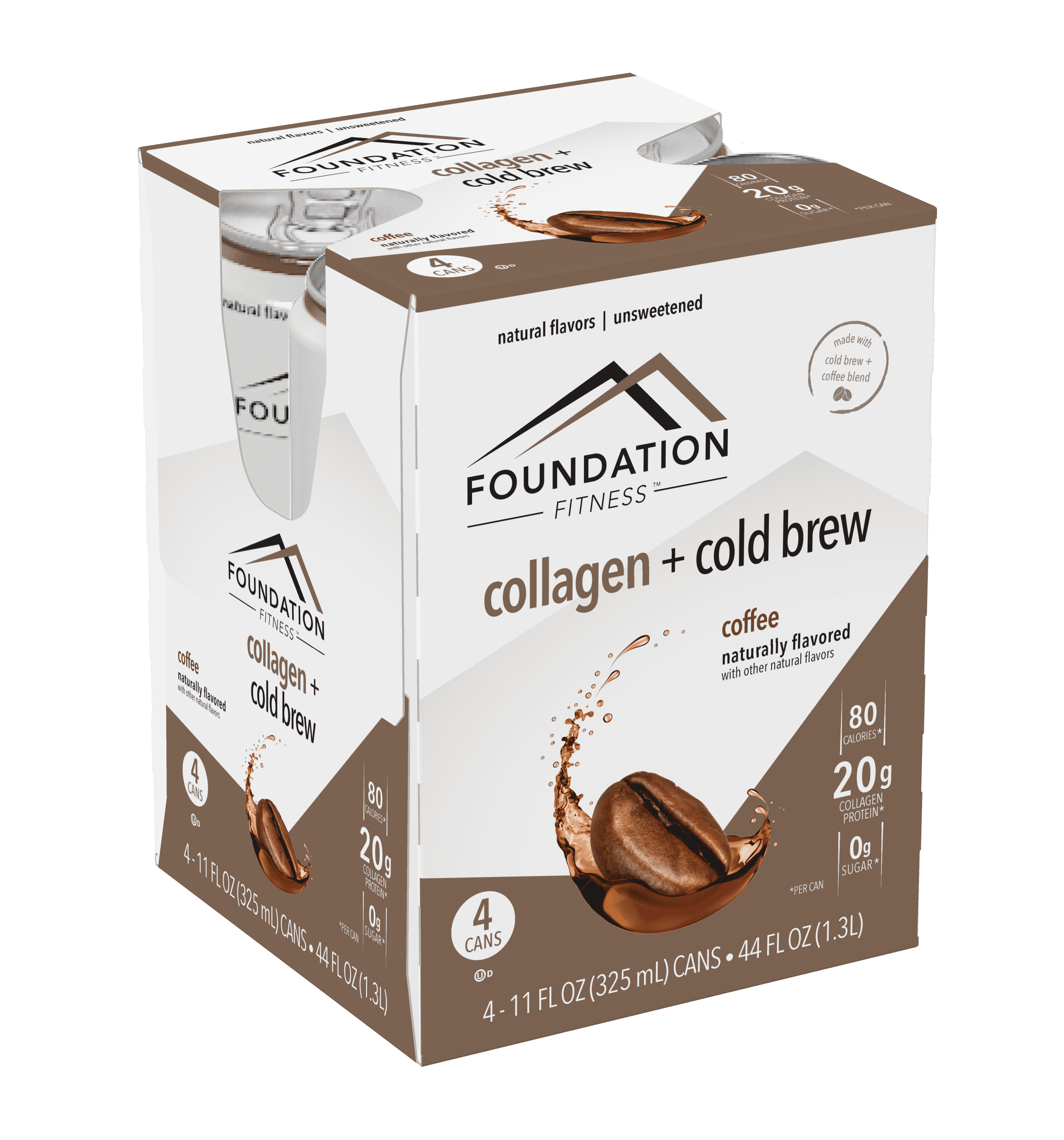 Foundation Fitness Collagen Cold Brew Coffee, 11 Fl. Oz., 4 Count