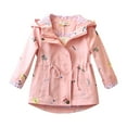 thumbnail image 2 of XXWXYD Girls Embroidered Trench Coat Lightweight Windbreaker Hooded Jacket Water-Resistant Outerwear Printed Design, 2 of 7