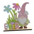 thumbnail image 2 of Adorno de madera de Pascua para primavera, figura impresa, suministros para fiestas, manualidades, juguetes, letrero de mesa, bricolaje, para árbol, escritorio, habitación, Pascua de gnomos, 2 of 8