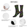thumbnail image 6 of Crew Socks for Women Men Athletic - Neon Mardi Gras Soft Comfort Breathable Mid-Calf Sole Running Socks Womens Men, 6 of 7