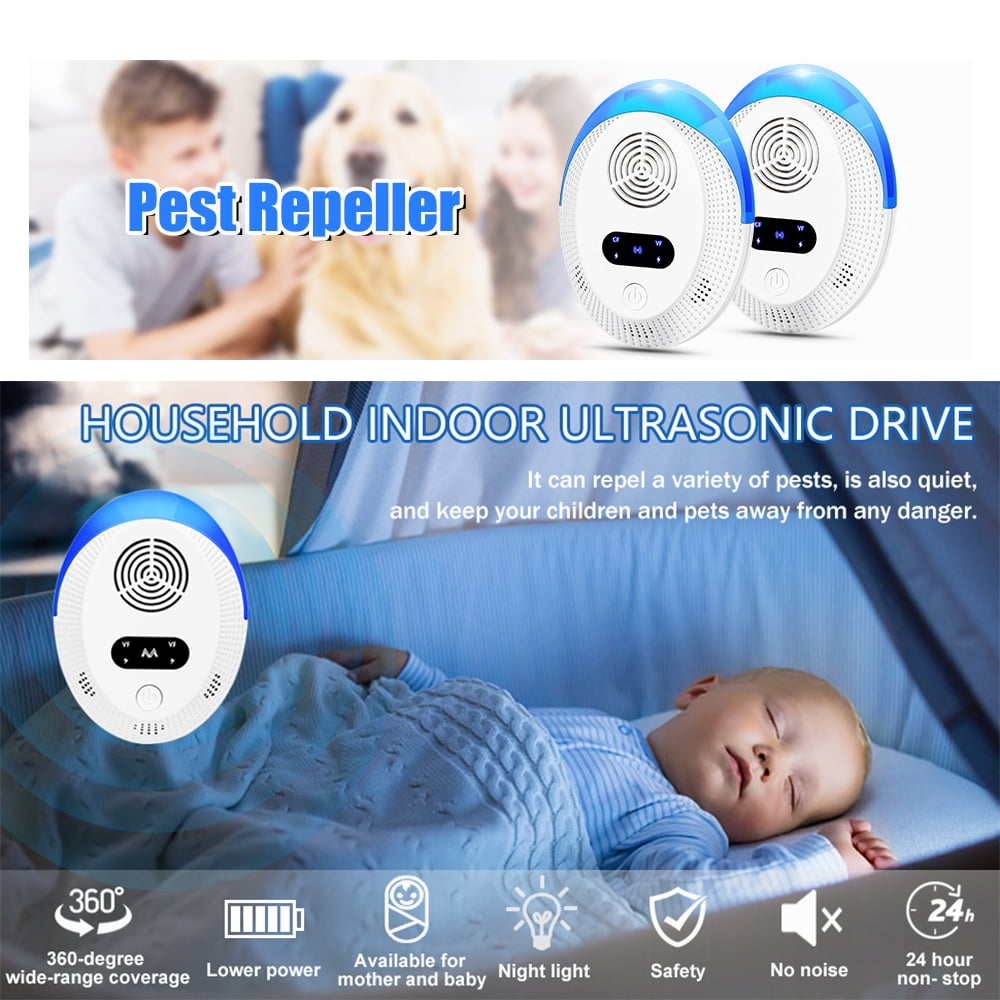 Ultrasonic Pest Repeller Electronic Plug in Indoor Pest Repellent, Variable frequency Pest Control for Home, Office, Warehouse, Hotel （4 pack)