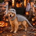 thumbnail image 6 of Pet Dinosaur Costume, 31.4inch Halloween 3D Skeleton Design Costume for Medium to Large Dogs, Realistic Dino Outfit for Pet Cosplay Party Family, Round and Chubby Body,Adorably Silly Black, 6 of 7