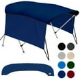 thumbnail image 1 of KNOX Toiles Bimini Universelles à 3 Nœuds pour Bateaux avec Parois Latérales, Toile Marine 600D, Trousse de Toit Pare-Soleil pour Bateau, Quincaillerie de Toit Bimini, Cadre, Poteaux de Soutien, Botte de Rangement, 91-96 Pouces L, Bleu Marine, 1 of 6