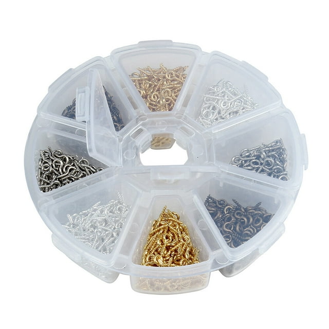 Minkissy Jewelry Findings Eye Pins Metal Screw Rings 800Pcs Tiny Screw Hooks For Diy Crafting Projects