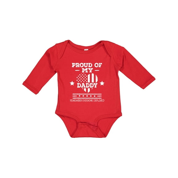 Inktastic Military Daddy Red Friday Deployed Boys or Girls Long Sleeve Baby Bodysuit