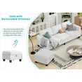 thumbnail image 5 of Youmumeub 78" L-Shaped Sectional Sofa, Couch with Storage Ottoman & Side Pockets, 3-Seat Sofa for Small Spaces, Living Room, White, 5 of 8
