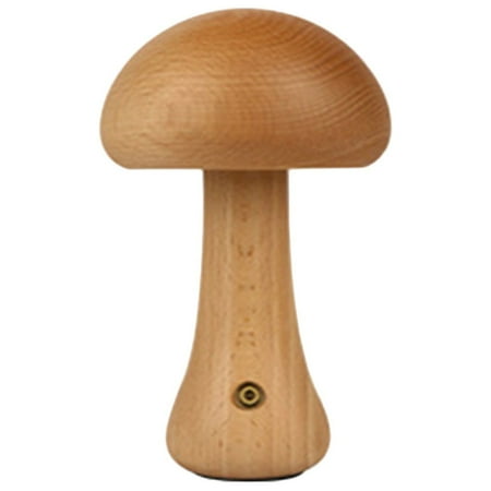 

Nhthy Rechargeable Wooden Tissue Night Light Cute Mushroom Lamp with Adjustable Brightness Natural Beech and Walnut Nightstand Decor Touch Sensor LED Desk Lamp for Women Gifts. A