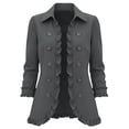 thumbnail image 4 of Gfyviroh Women's Ruffle Trim Fall Jacket Stylish Double Button Detail Open Front Boho Jackets Plus Size Casual Lightweight Outerwear, 4 of 8