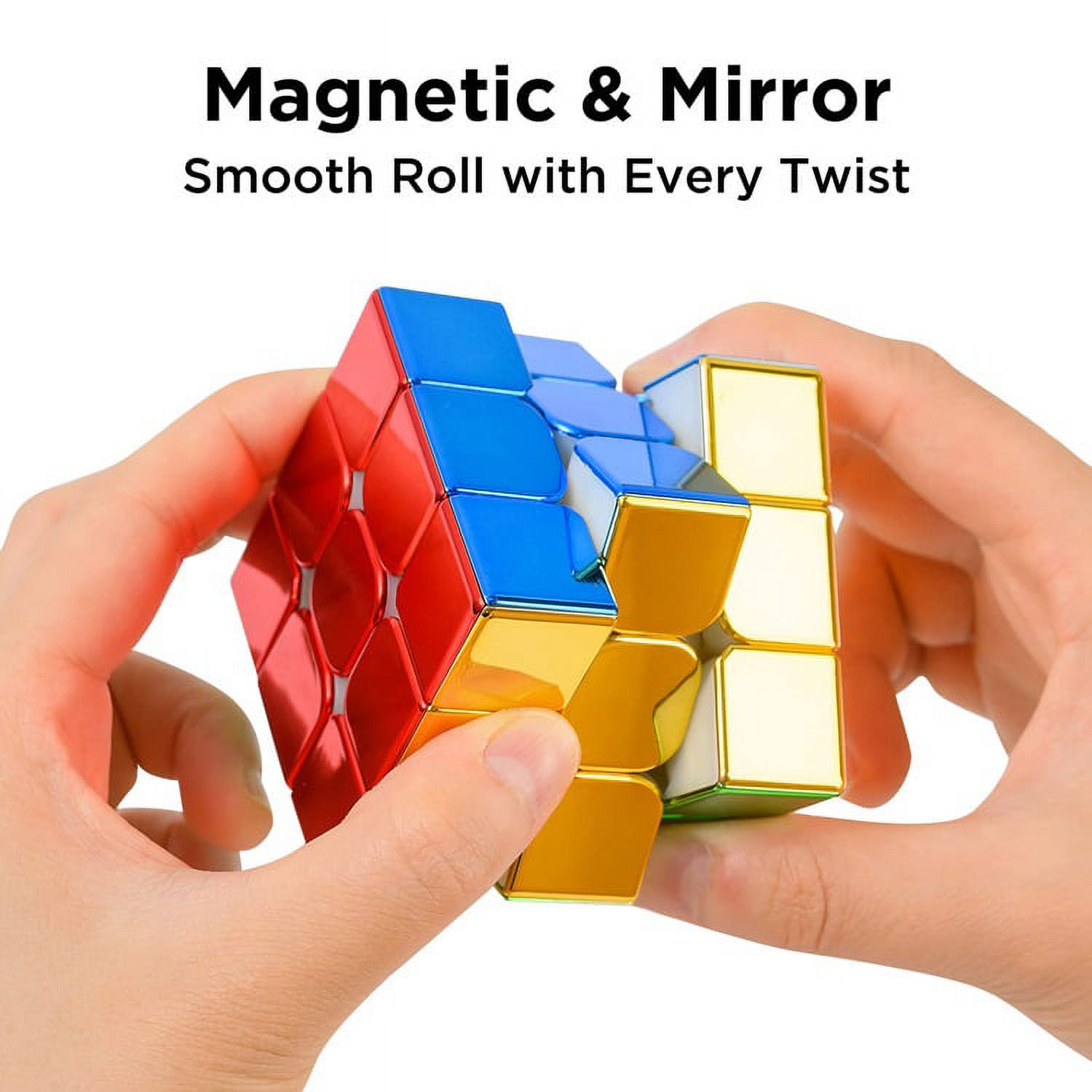 Speed Cube, Cyclone Boys Cube Magique Magnétique Miroir Réfléchissant 3x3 Original sans Autocollant Cube Brillant Vif 3D Casse-tête Puzzle Cube Cadeaux (A36