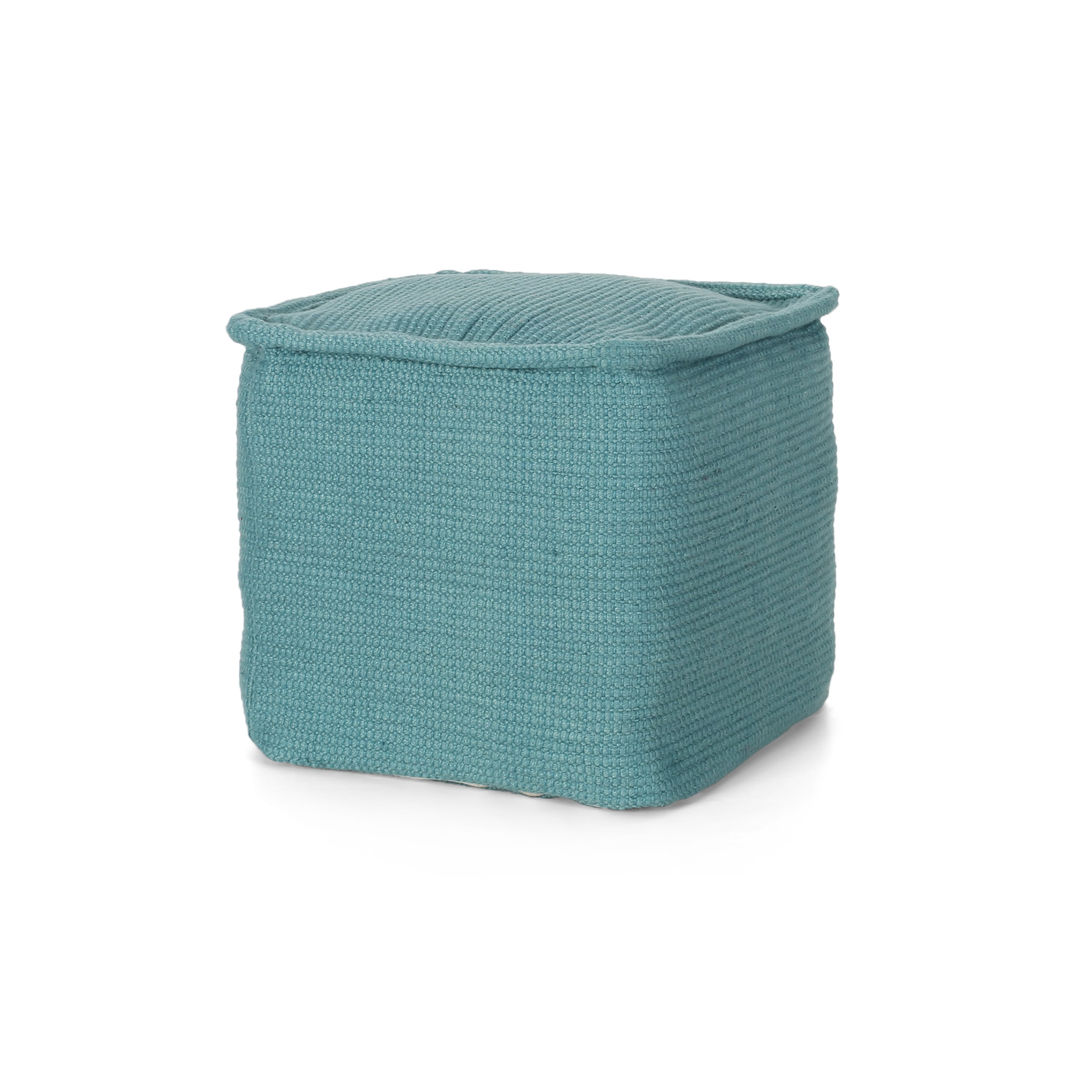 Noble House Ezra Boho Yarn Pouf, Teal