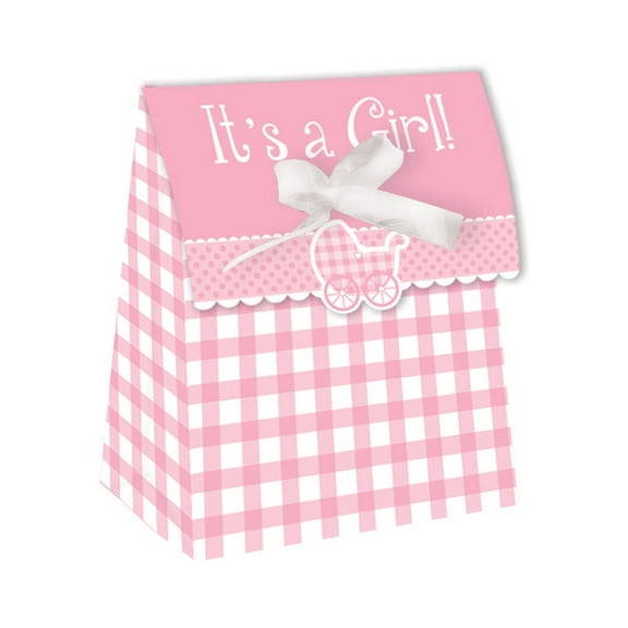 It's a Girl Gingham Favor Bags, 12 pk