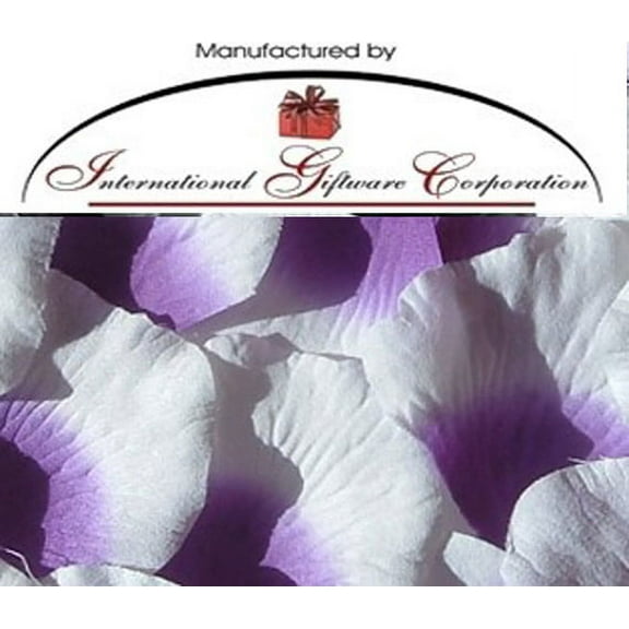 Purple / White - Two Tone - 100 Silk Rose Petals Wedding Favors - Solid Colors - Wedding Reception and Party Supplies