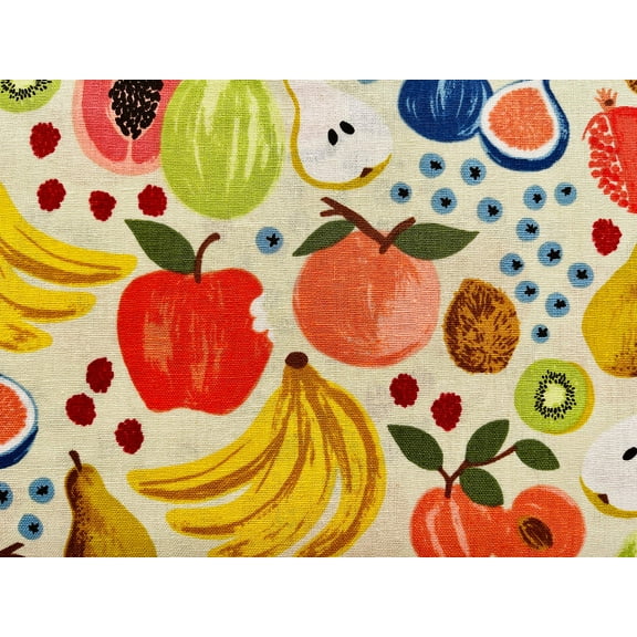 Orchard-Fruit Stand-Cream Canvas Fabric-Rifle Paper Co-Cotton Steel