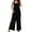 Black, variant on Lisingtool Womens Overalls Women's Sleeveless Overalls Jumpsuit Casual Solid Summer Wide Leg Pants Jumpsuit Romper with Button Pockets Casual Jumpsuits for Women Dressy Black