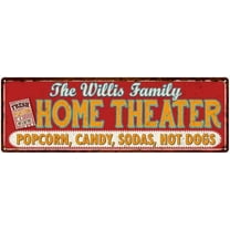 The WILLIS Family Home Theater Sign Gift 6x18 Metal Movies Decor 106180100216
