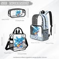 thumbnail image 4 of ZUXONGSY Axolotl Guitar Print Stadium Approved Clear Backpack Set, 3 Piece Heavy Duty Transparent Bags with Lunch Bag & Pencil Case, for Concerts, Sports, Work, School, 4 of 5