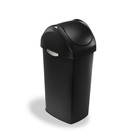Simplehuman 60 Litre 16 Gallon Swing Lid Trash Can Black Plastic Simplehuman 60 Litre 16 Gallon Swing Lid Trash Can Black Plastic