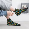 thumbnail image 2 of Fuzoiu Colorful Pineapple Print Adult Socks, Crew Moisture-wicking Socks, Unisex Cushion Crew Socks,Casual Sports Ankle Socks, 2 of 7