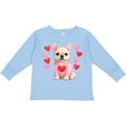 thumbnail image 3 of Inktastic Adorable French Bulldog with Hearts Boys or Girls Long Sleeve Toddler T-Shirt, 3 of 5