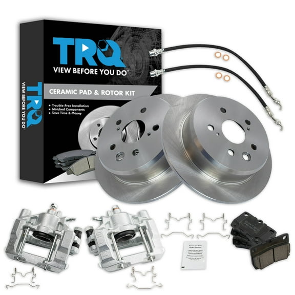 TRQ Rear Ceramic Brake Pad & Rotor Kit Fits 2006-2013 Lexus IS250 BKA29526