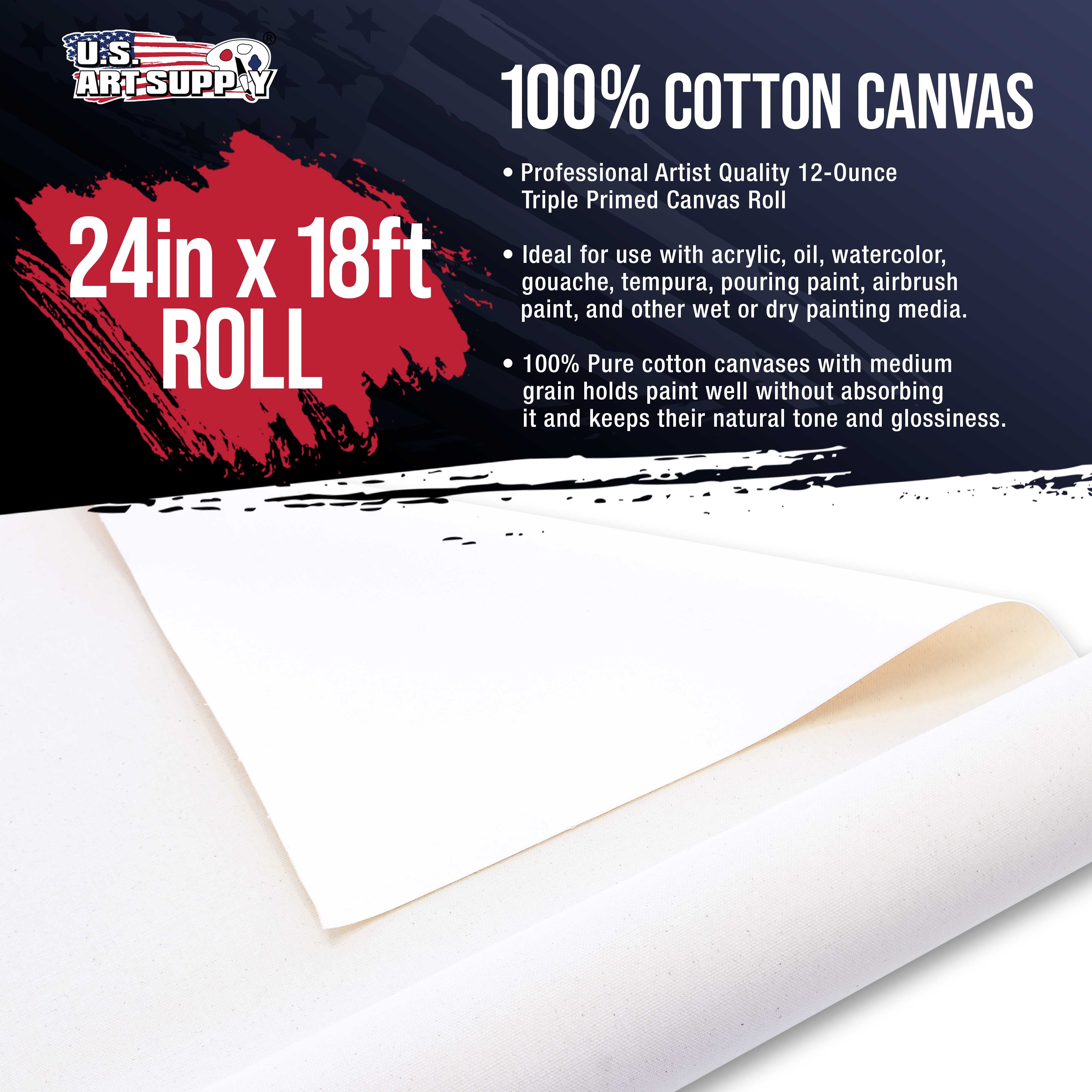 36 X 6 Yard Triple Primed 100% Cotton 12Oz Primed Canvas Roll — TCP Global