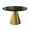 Black, variant on Clihome 48" Luxury Marble Top Metal Dining Table, Black