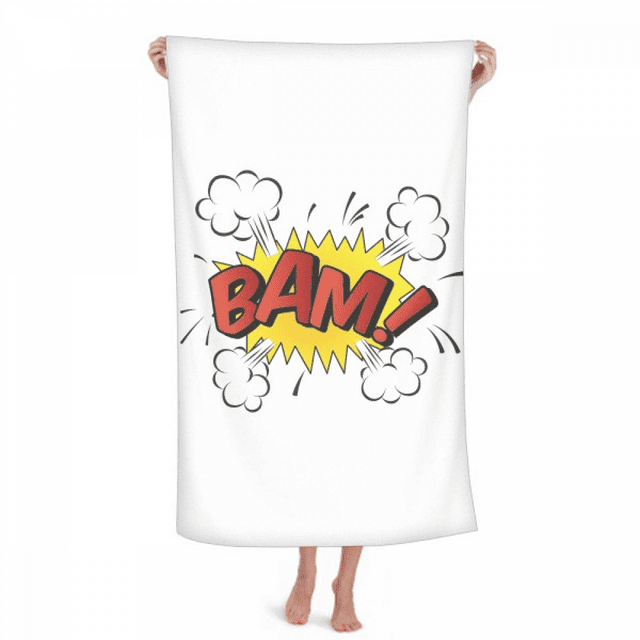 Boom Exclamation Spark Art Déco Mode Serviette de Bain Gant de Toilette en Coton Doux