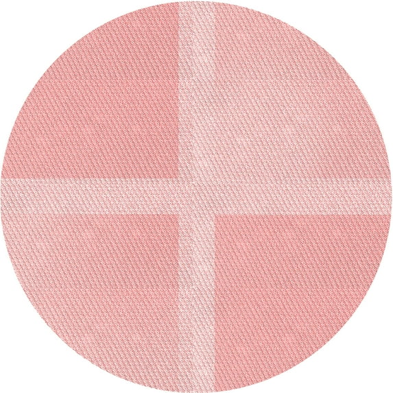 Ahgly Company Indoor Round Patterned Pastel Red Pink Area Rugs, 8' Round
