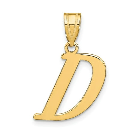 Diamond2Deal - 14k Yellow Solid Gold Polished Letter D Initial Pendant ...