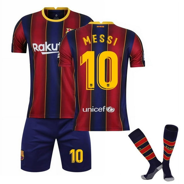 Maillot de Football 20-21 Fc Barcelona Domicile Rayures 10 Messi